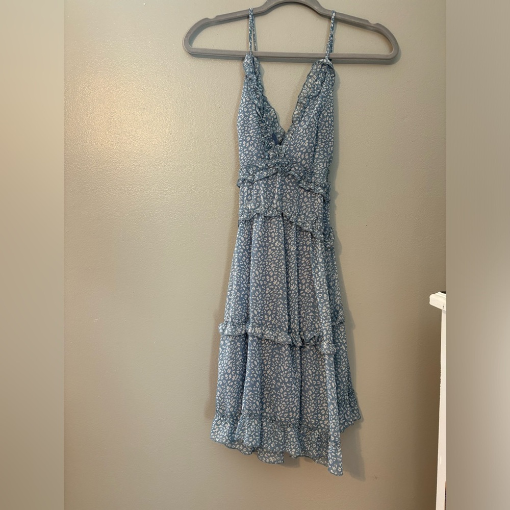 blue and white floral sundress size M